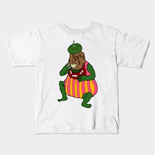 drawing pickle potato man tomato eating spaghetti Kids T-Shirt